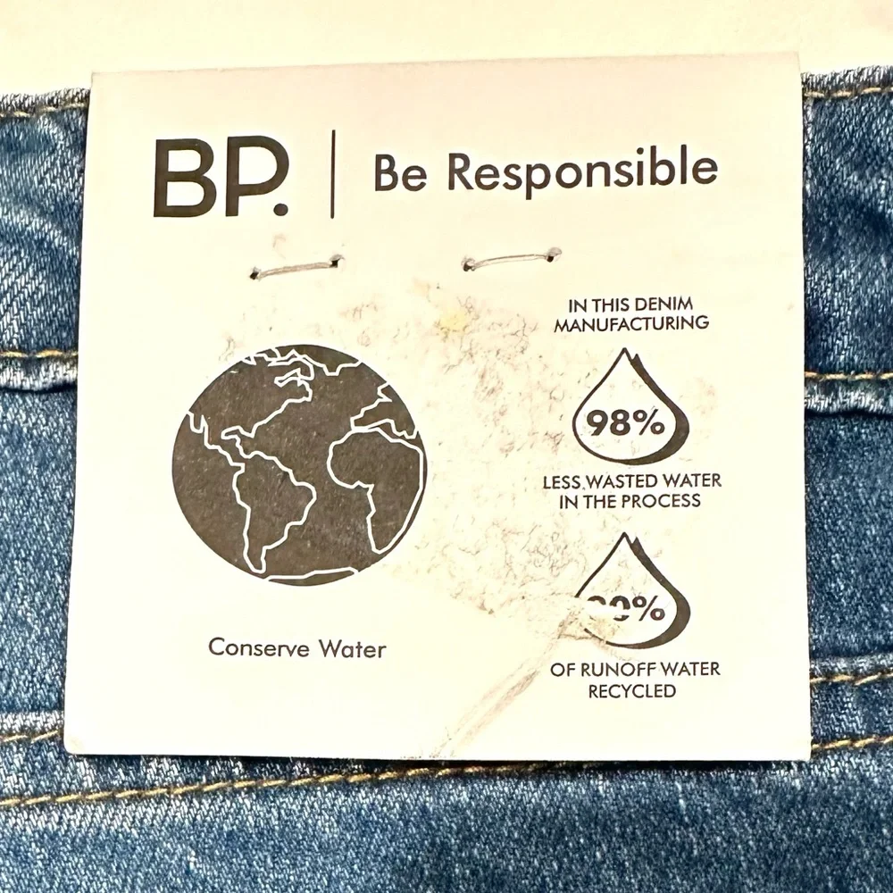 BP Authentic Blue Wash Classic 5 Pocket Denim Roll Cuff Stretch Jean Short SZ 26